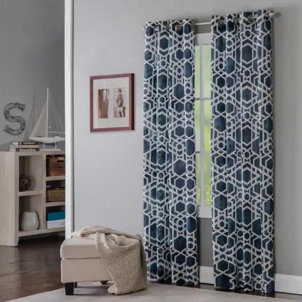 2 - 50 x 84” sheer curtain grommets panels